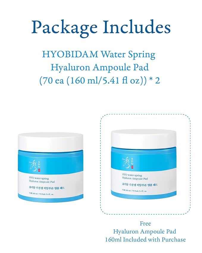 Sooryehan HYOBIDAM Cotton Facial Toner Pads (160 ml/5.41 fl oz * 2 ea) - Gentle Daily Toner Pads for Soothing, Moisturizing, and Exfoliating. Hyaluronic Acid. Korean Skin Care-Velvo Beauty