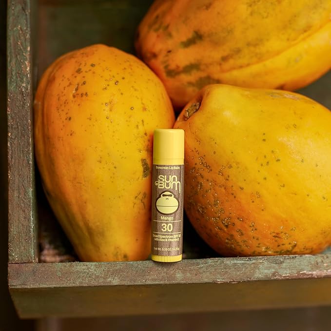 Sun Bum SPF 30 Sunscreen Lip Balm | Vegan and Cruelty Free Broad Spectrum UVA/UVB Lip Care with Aloe and Vitamin E for Moisturized Lips | Mango Flavor |.15 oz-Velvo Beauty