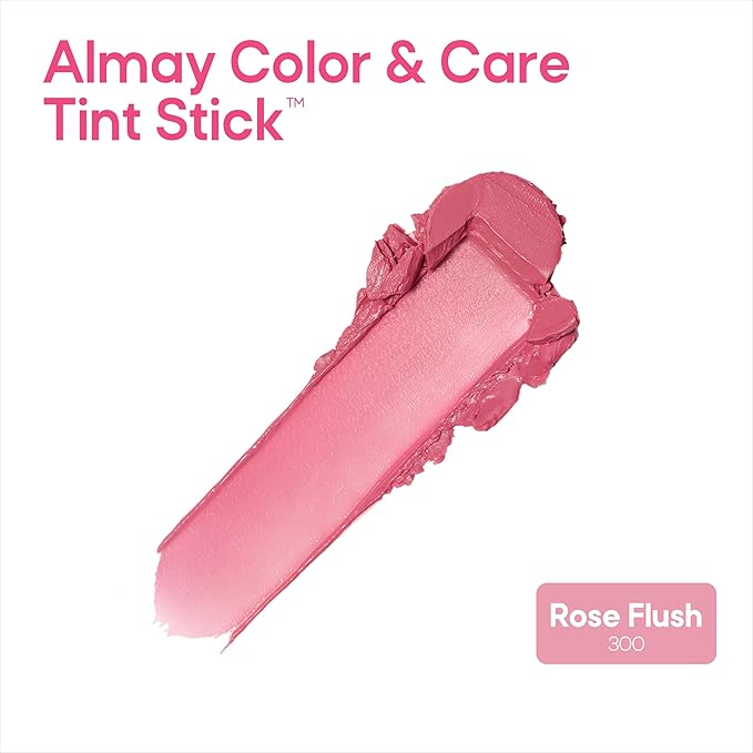 Almay Lip and Cheek Tint, Color & Care Tint Stick, Multi-Use Moisturizing Blush and Lip Color, Dewy Finish, 300 Rose Flush, 0.25 oz-Velvo Beauty
