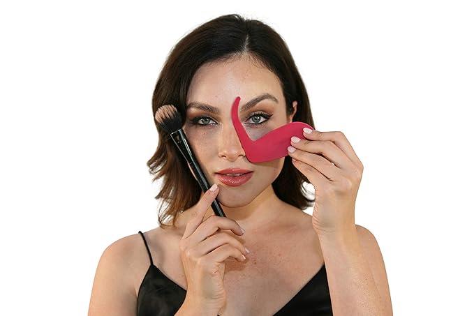 Contour Stencil by Revo - Makeup Kit Brushes Set - Eyebrow Pencil Tint Shaper- Nose Contour Palette Kit Organizer Tool - Contouring Cheeks & Nose - Use w/Foundation Beauty Sponge Bronzer Blush Powder-Velvo Beauty