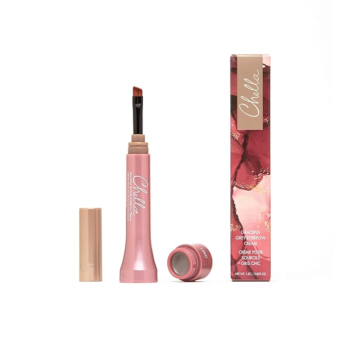 Chella Eyebrow Cream, Graceful Grey - Vegan, Cruelty Free, Paraben Free, Gluten Free Eyebrow Pomade Makeup - Long Wearing, Velvet Consistency, Water Resistant-Velvo Beauty
