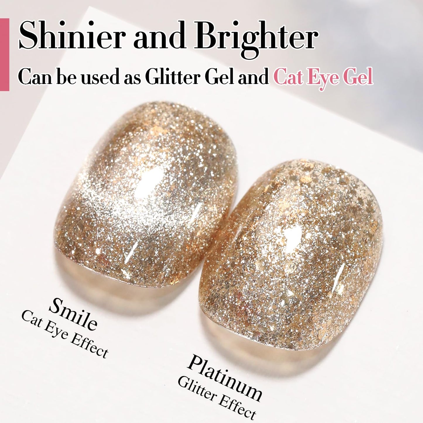 Double Rhythm 6 Colors Cat Eye Gel Polish Set Shimmer Glitter with Magnet Holographic Reflective Magnetic UV Nail Art Kit (6-Kit 32)-Velvo Beauty