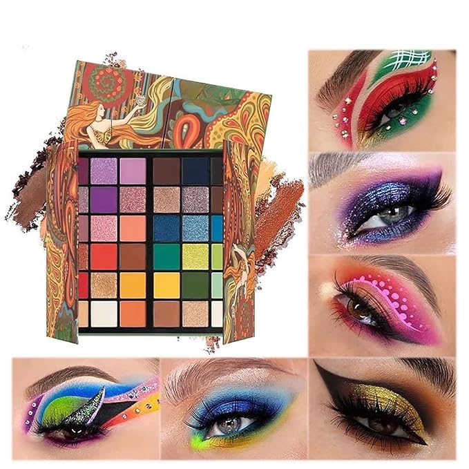 K'APEINE 36 Colors Eyeshadow Palette, Colorful Eyeshadows Palette Neon Shimmer Matte Glitter Eye Shadow High Pigmented Shadow Set Long Lasting Eye Makeup for Women-Velvo Beauty