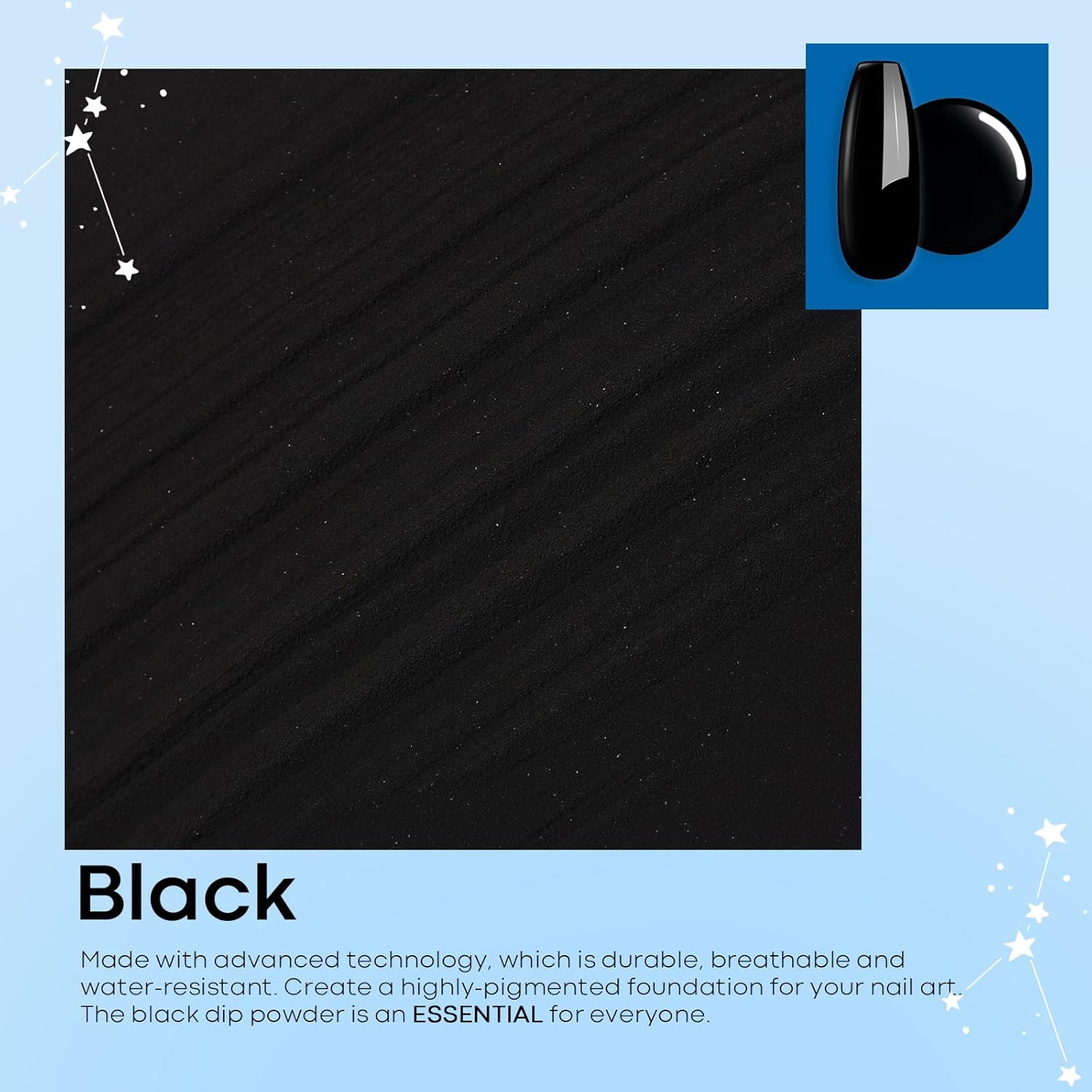 Modelones Dip Powder Black Color, Nail Dipping French Nail Art, 28 Long-Lasting Pro System Salon DIY at Home No Needed Lamp Cured-Velvo Beauty