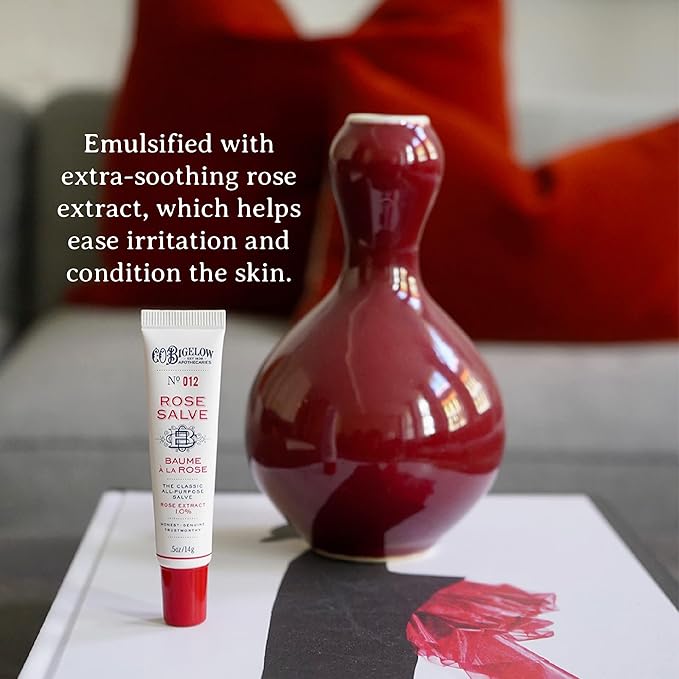 C.O. Bigelow Rose Salve Lip Balm Tubes 3 Pack, All Purpose Salves Moisturizing for Chapped Lips and Dry Skin-Velvo Beauty