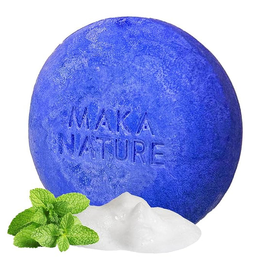 Maka Nature Low-Carbon Shampoo Bar | Korean K-Beauty Haircare with Natural Ingredients for Scalp & Hair Types | Vegan, Eco-Friendly, pH balanced, 3.35oz (Cooling)-Velvo Beauty