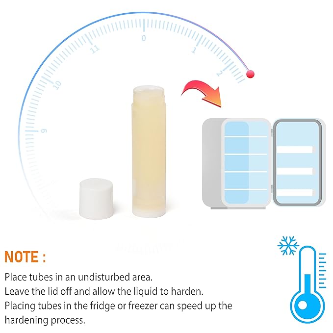 LotFancy Lip Balm tubes Empty, 60PCS 5.5ml (3/16 Oz), Clear Lip Balm Container Tubes with White Caps, BPA Free & Leak Free, Refillable-Velvo Beauty