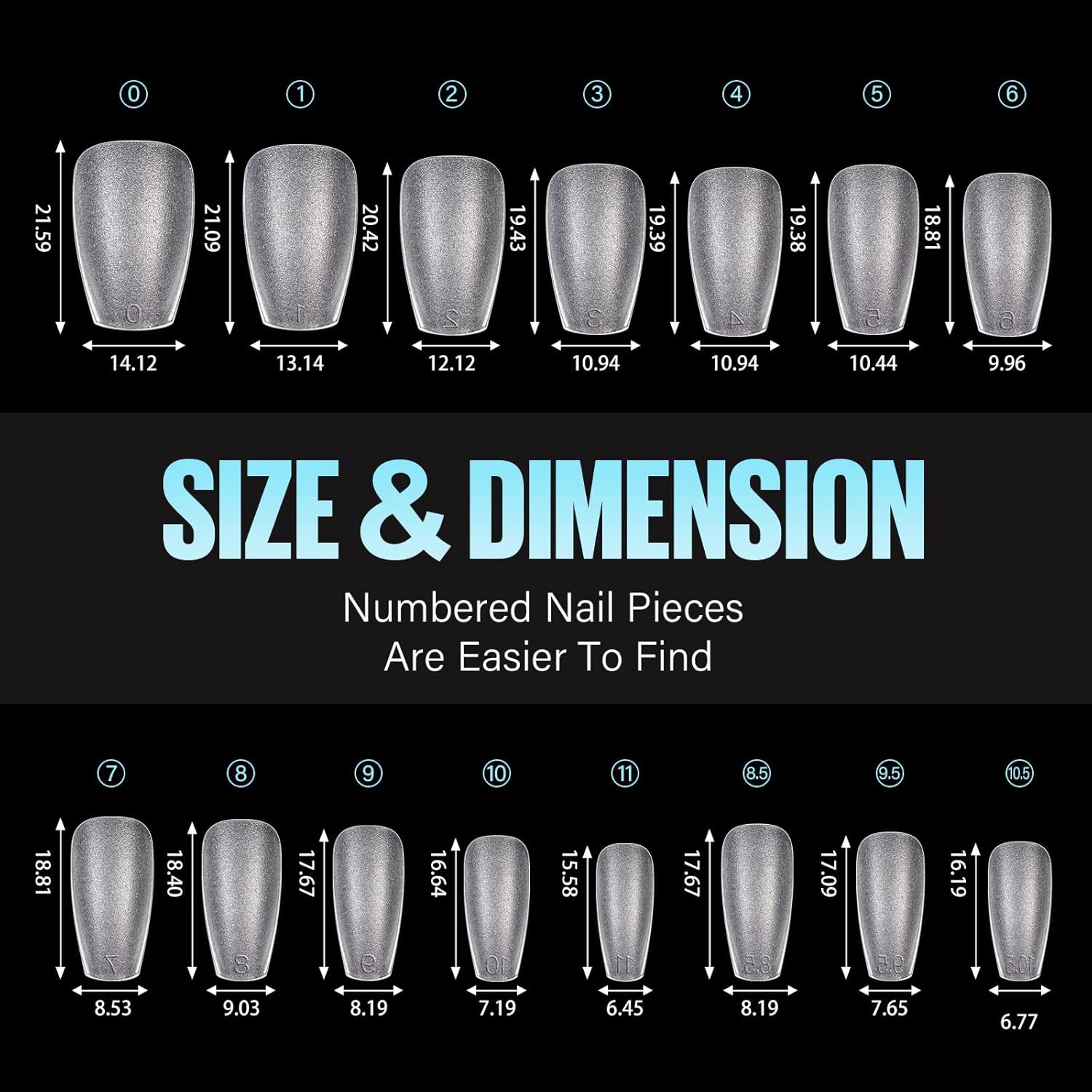 TOMICCA Short Coffin Nail Tips, 15 Sizes Full Cover Double Sided Matte Gel Nails, 240Pcs Acrylic Soft Pre Shaped Nail Tips Set for Nails Professional-Velvo Beauty