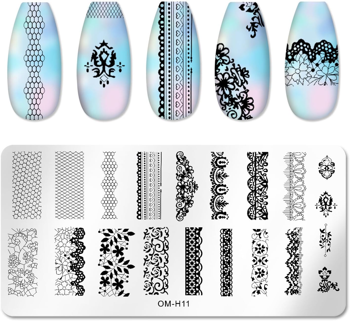 6pcs Nail Art Stamping Plates Set Manicuring Accessories Coconut Tree Leaves Flowers Birds Cactus Island Geometry Image Template for DIY Tips Decoration-Velvo Beauty