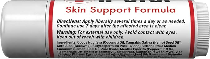 H Stop Lip Balm with Shea Butter, Peppermint Oil, Tea Tree, Lemon Balm, Zinc, Coconut and More for Clear and Healthy Skin Care, Discreet Blister Support Moisturizer, 0.5 oz-Velvo Beauty