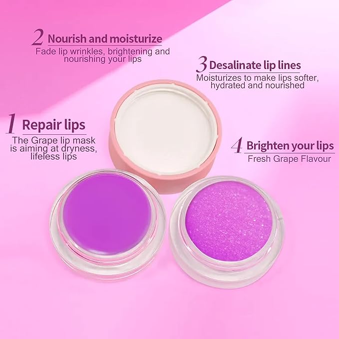 kukubird Exfoliating Lip Scrub Lip Care Treatment For Chapped and Cracked Lips-Grape-Velvo Beauty