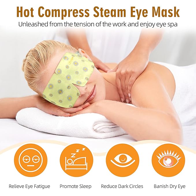 Serfeymi 22 Packs Steam Eye Masks Self Heating Warm Eye Mask, Disposable Eye SPA Heated Eye Mask for Sleeping, Relieve Eye Fatigue, Gifts Mother's Day -Unscented(11PCS)+ Chamomile(11PCS)-Velvo Beauty