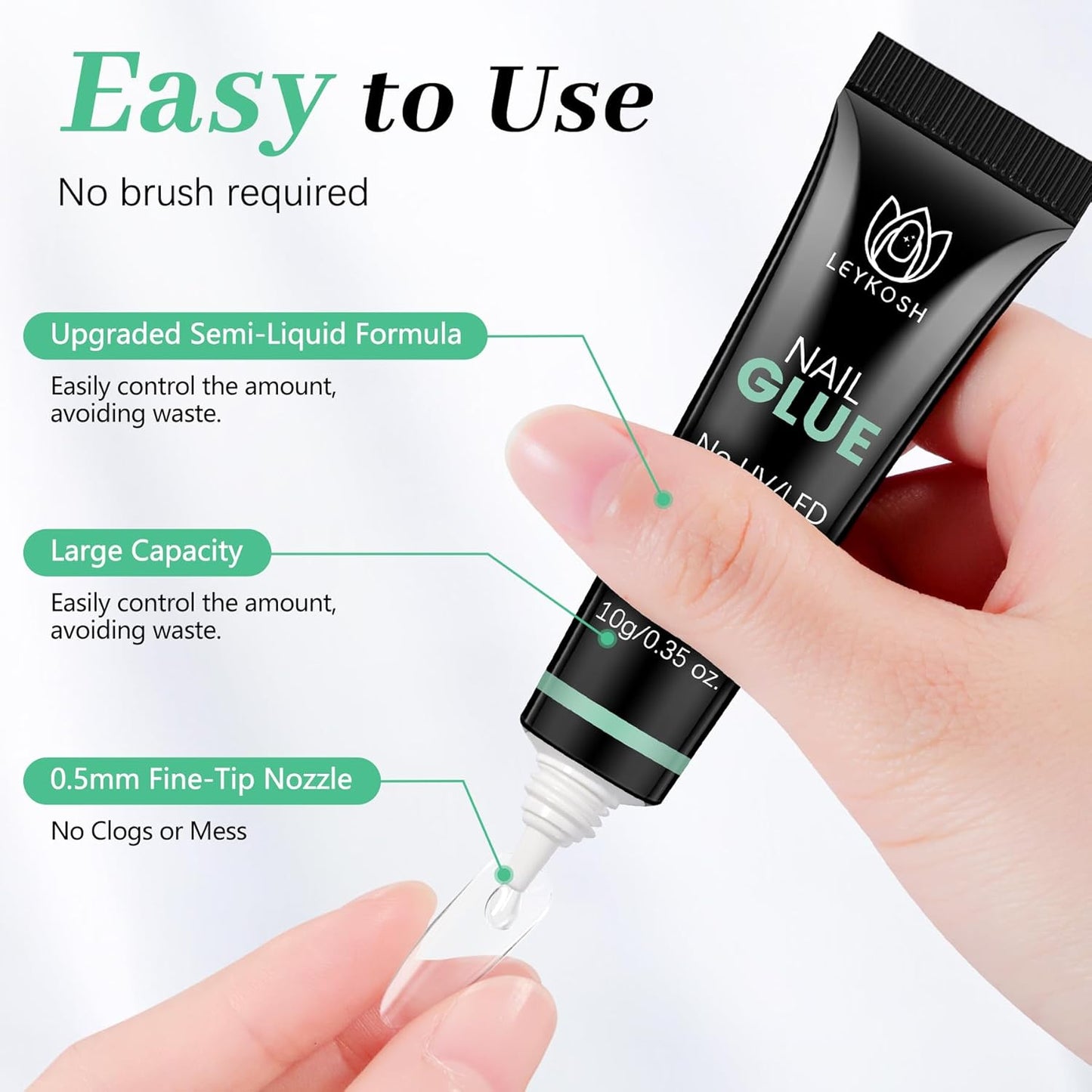 Nail Glue & Nail Glue Remover for Press On Nails, 10g Semi Sold Glue No Curing Needed, 10ml Gentle Quick Remove Not for Gel Polish Base Coat, Upgraded Long Lasting 28+ Days Fake Acrylic Tips-Velvo Beauty