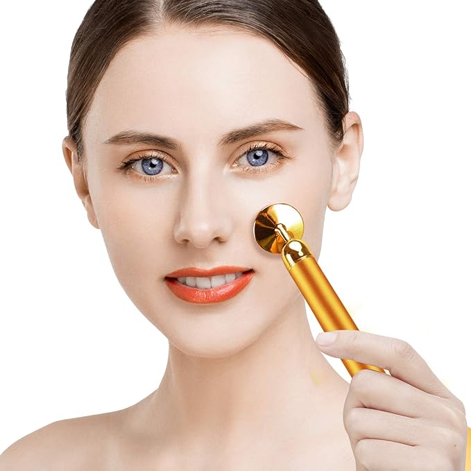 3-IN-1 Electric Jade Roller 3D Roller Facial Roller & Face Massager,Gold-Velvo Beauty