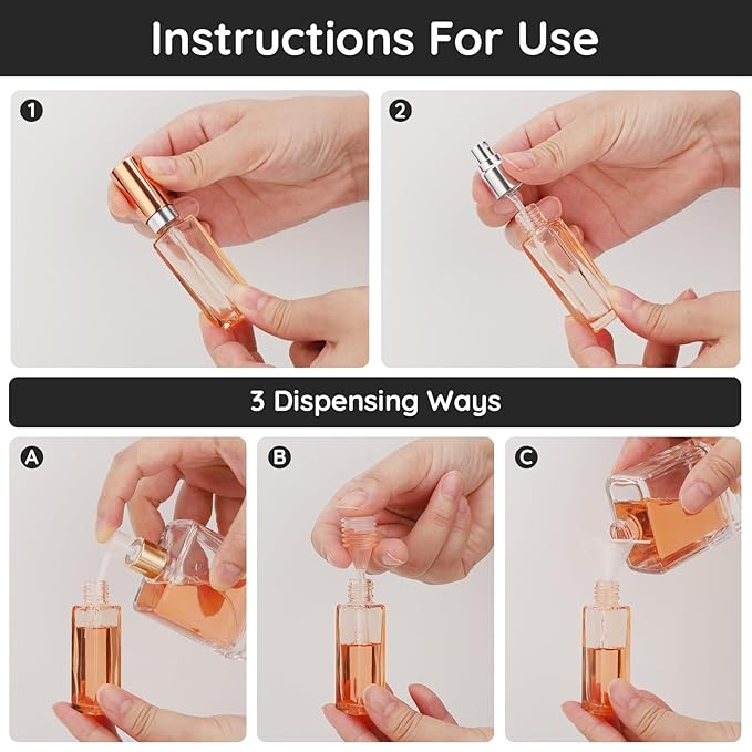 Segbeauty Travel Perfume Atomizer Refillable, 10 Packs Empty Perfume Spray Bottles, 10ML Mini Pocket Cologne Sprayer Fine Mist Atomizer Cosmetic Sample Bottle for Outgoing Party Work-Velvo Beauty