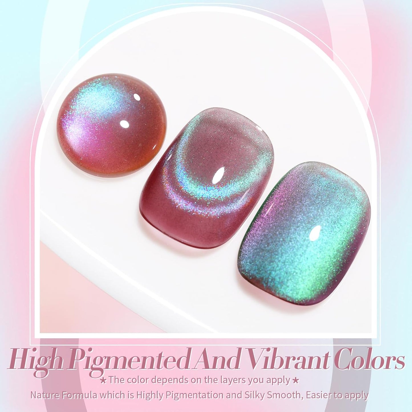 Born Pretty Cat Magnetic Eye Gel Nail Polish Rainbow Aurora Cat Magnetic Gel Polish Firefly Blue Purple Cat Magnetic Eye Gel Manicure Nail Art DIY 15ml-Velvo Beauty