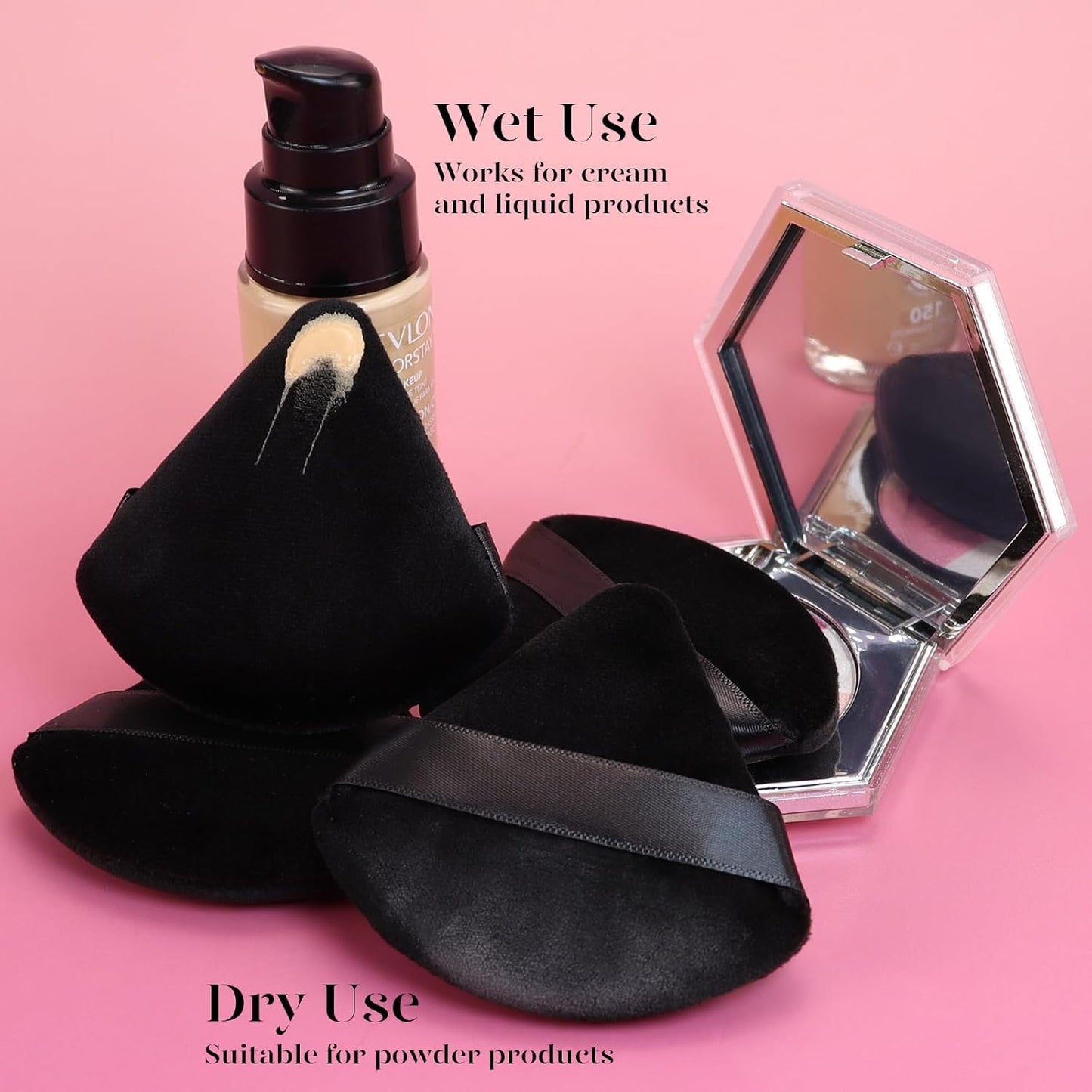 BEAKEY 12pcs Powder Puffs for Face Powder Triangle Powder Puff for Loose and Cosmetic Foundation, Makeup Puff for Contouring, Cloud Kiss Beauty Makeup Tools-Velvo Beauty