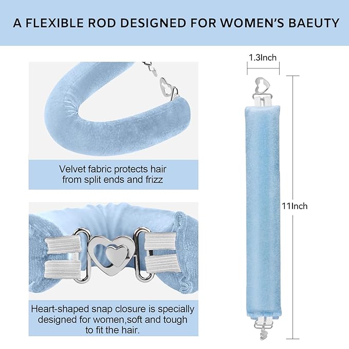 Togayu Heatless Curls Overnight Set - Jumbo Overnight Hair Curlers to Sleep In, Soft Velvet Hair Rollers for Women, No Damage Curls Styling Tools 3pcs-Velvo Beauty