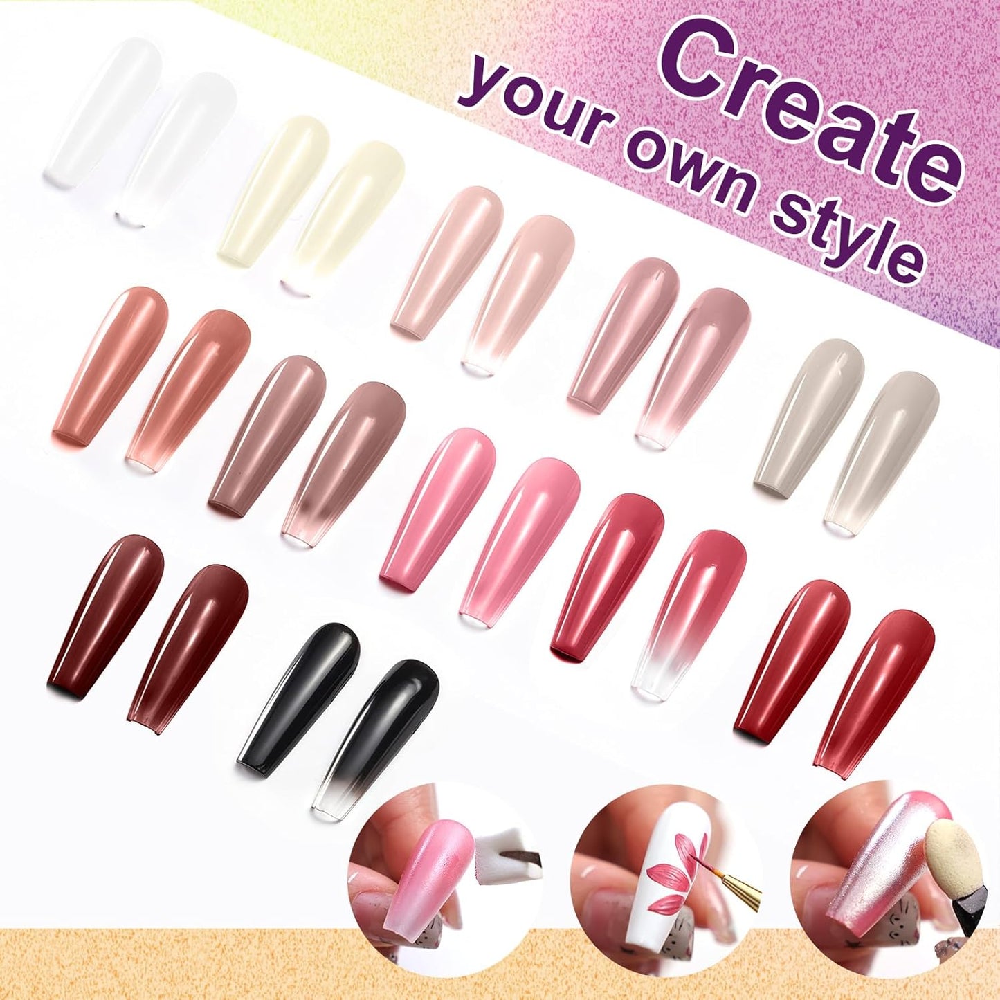 Gradient Painting Gel, 12 Ombre Gel Nail Polish with 100Pcs Nail Sponges &Tweezers for Pigment Pat Nails Aura Nails French Manicure Soak Off UV Long-lasting Set Palette Chiffon Hues-Velvo Beauty