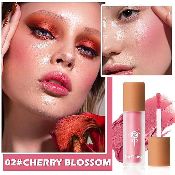 Liquid Blush Cream Blush Soft Matte Blush Liquid Stick for Cheeks Natural Cream Blush Makeup Dewy Face Blush Cosmetics - 02 Pink-Velvo Beauty