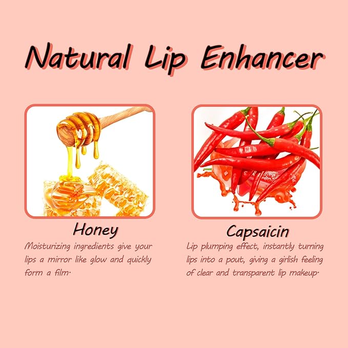 Lip Plumper Gloss 3 Colors Set,Natural Lip Plumping Oil and Lip Care Serum Enhancer for Fuller Booster Balm Moisturizing Hydrating&Reduce Fine Lines Nourishing Non-sticky Lips Mask Makeup-Velvo Beauty