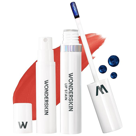 Wonderskin Wonder Blading Lip Stain Peel Off and Reveal Kit - Long Lasting, Waterproof Pink Lip Tint, Transfer Proof Natural Lip Stain Kit (Glamorous)-Velvo Beauty
