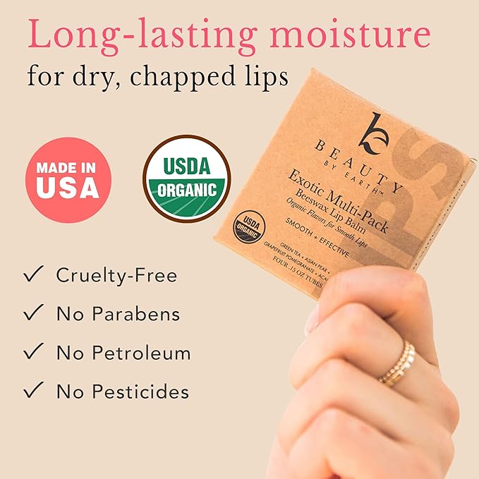 Organic Lip Balm Pack - Original Lip Balm for Dry Cracked Lips, Christmas Stocking Stuffers Women & Men, Lip Balm Set, Lip Moisturizer, Natural Lip Balm for Men, Lip Care Products for Lip Repair-Velvo Beauty