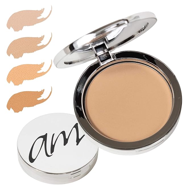 4-in-1 Pressed Foundation Powder with Natural SPF, Concealer & Finishing Powder, Medium to Full Coverage Foundation, Mineral-Based Powder (Eva, 0.35 oz)-Velvo Beauty