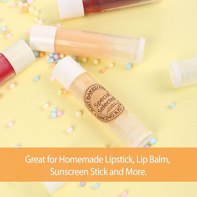 LotFancy Lip Balm tubes Empty, 60PCS 5.5ml (3/16 Oz), Clear Lip Balm Container Tubes with White Caps, BPA Free & Leak Free, Refillable-Velvo Beauty