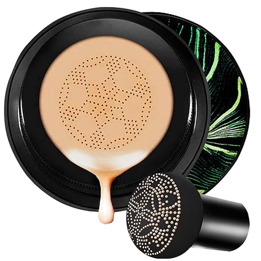Moisture Cushion CC Cream Foundation for Mature Skin - Flawless Concealer BB Cream with Mushroom Head, Long-Lasting Waterproof Air Cushion CC, Natural honey and pine Makeup cream, Even Skin Tone（03#）-Velvo Beauty