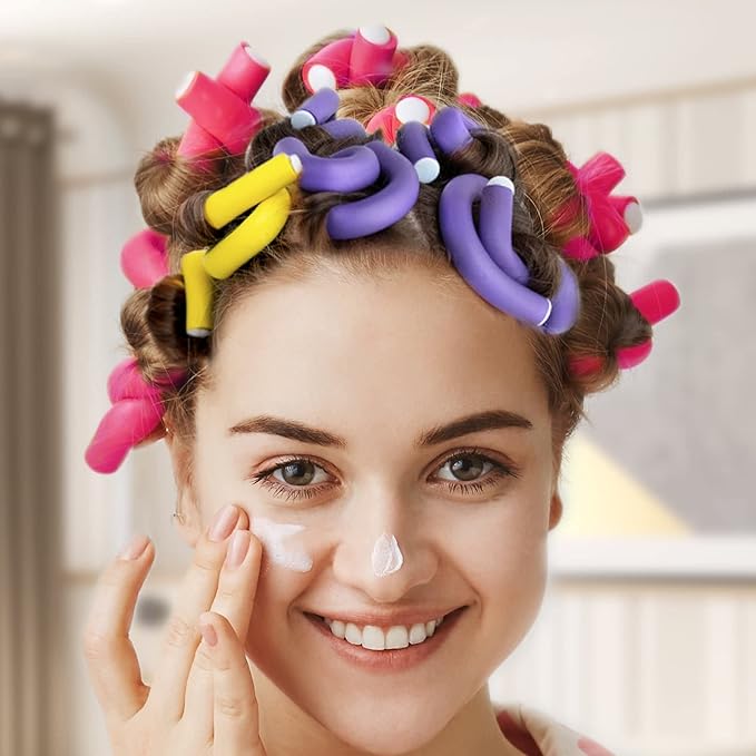 30Pcs 9.45" Flexible Curling Rods No Heat Hair Rollers Curlers with 3 Sizes Foam Curlers Hair Rods for Short and Long Hair-Velvo Beauty