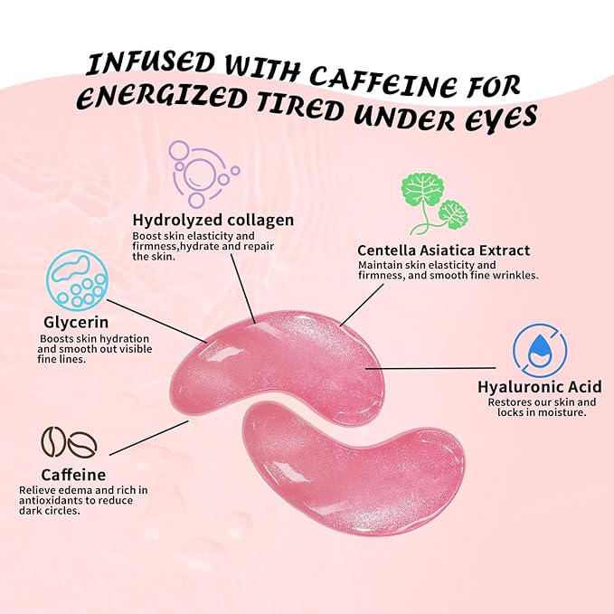 Under Eye Patches (30 Pairs), Caffeine Eye Masks for Dark Circles Puffy Eyes Undereye Bags, Collagen Eye Patches for Wrinkles and Puffiness, Skin Care Gift for Her-Velvo Beauty