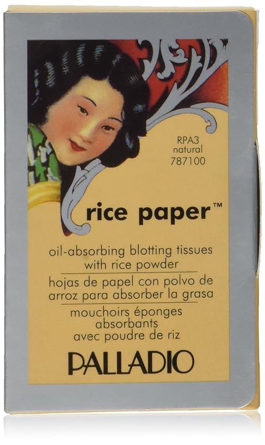 Palladio Rice Paper Facial Tissues for Oily Skin, Face Blotting Sheets Made from Natural Rice, Oil Absorbing Paper with Rice Powder, 2 Sided, Instant Results, Natural, 40 Count, Pack of 1-Velvo Beauty