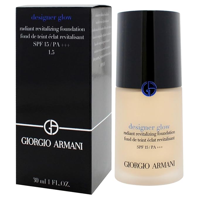 Designer Glow Radiant Revitalizing Foundation SPF 15 PA Plus - 1.5 by Giorgio Armani for Women - 1 oz Foundation-Velvo Beauty