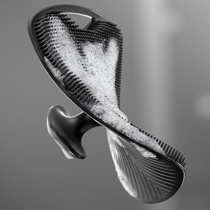 MANSCAPED® The Body Buffer Premium Silicone Scrubber for Nourishing, Cleaning & Exfoliating Your Skin - Lather Boosting Bristles with Ergonomic No-Slip Handle, Long-Lasting & Easy to Clean (1-Pack)-Velvo Beauty