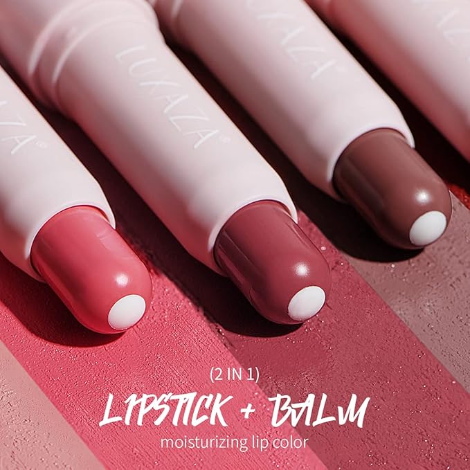 2PCS Tinted Lip Balm Chapstick with Color, Natural Semi - Gloss Finish, Hydrating/Coloring 2 in 1 Moisturizer Lip Stick for Girls & Women #01＋#05-Velvo Beauty