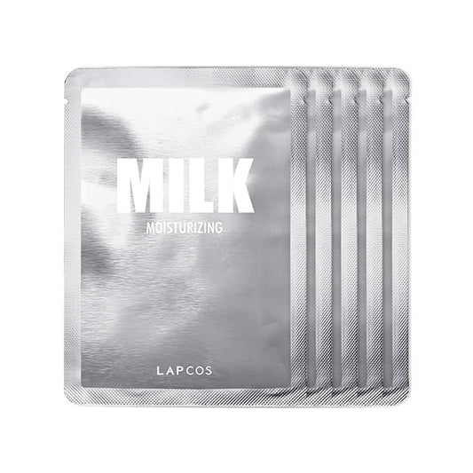 LAPCOS Milk Sheet Mask, Moisturizing Daily Face Mask to Replenish and Restore Dry Skin, Korean Beauty Favorite, 5-Pack-Velvo Beauty