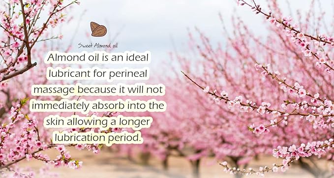 Mommy Care Perineal Massage Oil Labor Preparation, Flexible Perineal Massage Oil, Sweet Almond Oil For Pregnancy and Postpartum Recovery 100ml/3.38 fl.oz Certified Organic All Natural-Velvo Beauty