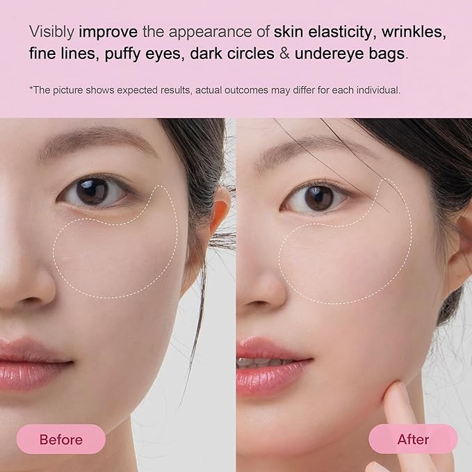 TEREZ & HONOR Peptide Collagen Under Eye Patches - 60 Korean Firming, Glowing & Hydrating Hydrogel Mask for Puffy Eyes, Dark Circles, Wrinkles, Fine Lines, Undereye Bags - Anti-Aging Eye Gel Pads-Velvo Beauty