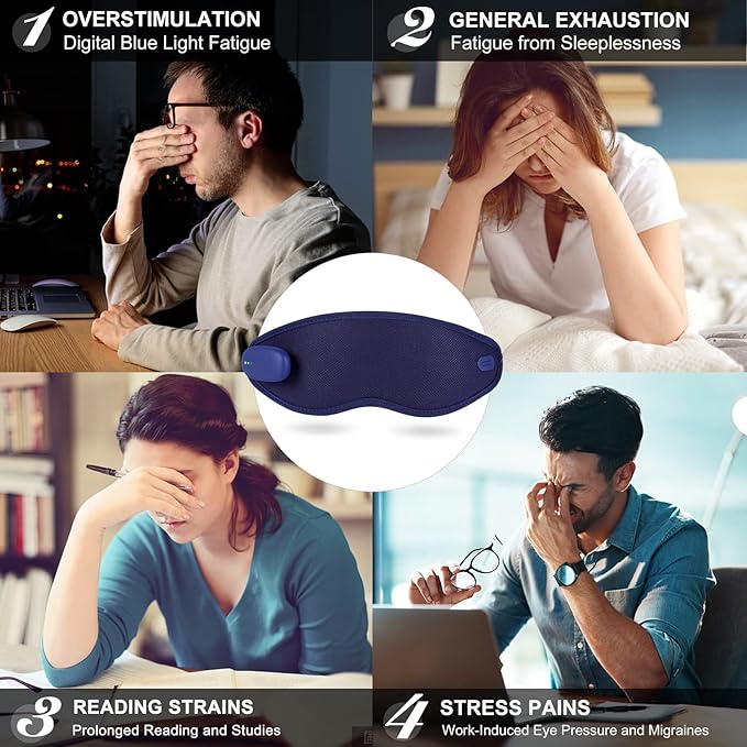 Heated Eye Mask, USB Eye Mask for Dry Eyes, Sleep Mask for Men Women, Portable Professional Electric Warm Eye-Velvo Beauty