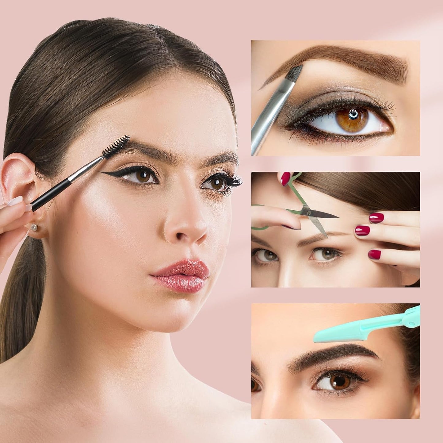 7pcs Eyebrow Tweezers Kit for Women Precision Plucker with Brow Scissors & Razor & Spoolie for Facial, Chin, Brow, Splinter and Ingrown Hair-Velvo Beauty