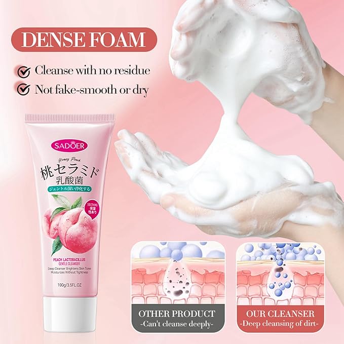 Peach Skincare Sets For Teen Girls, Complete Skin Care Routine With Facial Moisturizer, Face Cleanser, Face Mask, Peach Serum, Hand Cream & Toner, 7-In-1 Facial Skincare Set For Women-Velvo Beauty