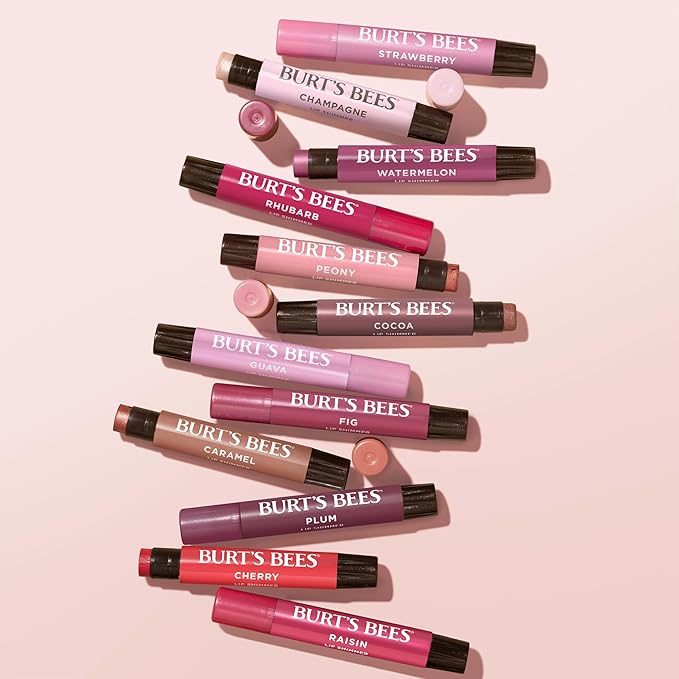 Burt's Bees Lip Shimmer Pink Collection, Tinted Lip Balm Stick, Moisturizing for All Day Hydration with Natural Glowy Pigmented Finish & Buildable Color, 3 Shades; Value Pack, 3 Tubes x 0.09 Oz-Velvo Beauty