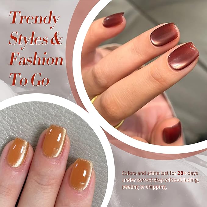 BORN PRETTY Magnetic Gel Nail Polish Water Light Cat Magnetic Eye Gel Black Orchid Jelly Glass Crystal Magnetic Gel Polish Glitter Shimmer Auroras Magnetic Gel Nail Art Manicure Kit 6PCS-Velvo Beauty