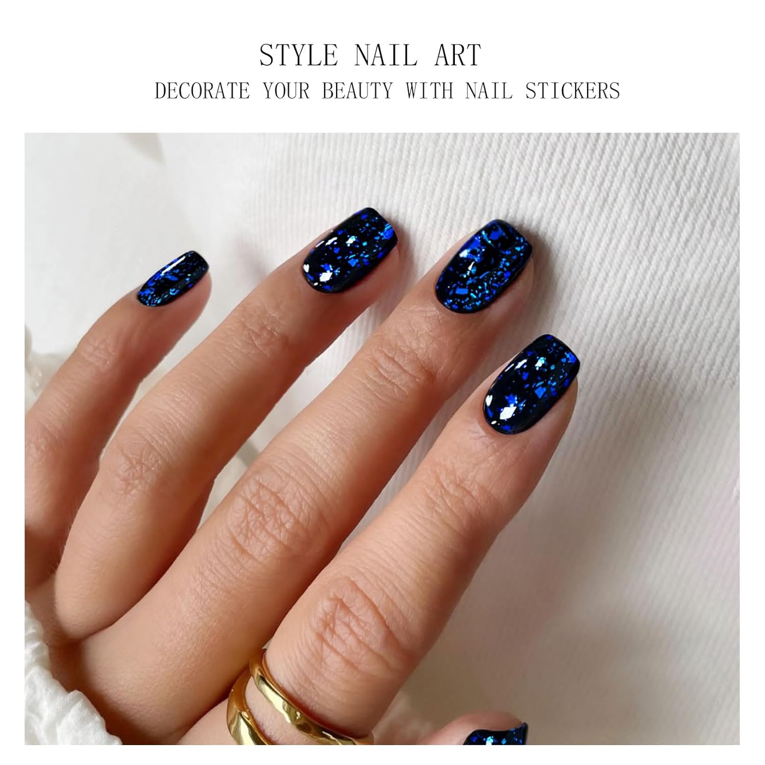 JMEOWIO Gel Nail Stickers Dark Blue Green Semi Cured Gel Nail Strips Wraps UV/LED Nails Art Design Decoration Accessories-Velvo Beauty