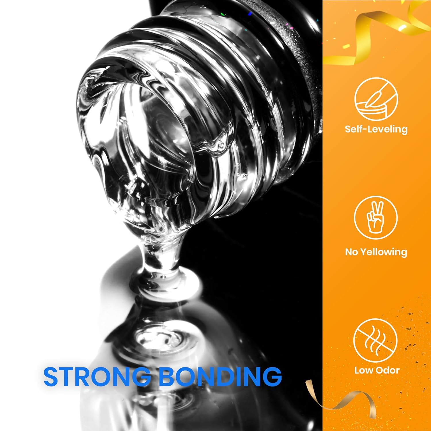 Beetles Gel Polish 9 in 1 Nail Glue with New Formula, 0.5 Fl Oz Super Strong Brush in Nail Gel Glue for False Nails Tips, Rhinestone, Base Gel, Blooming Nail Gel-Velvo Beauty