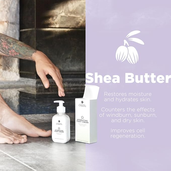 Hydrating Foot Cream for Dry Cracked Heels and Feet, 8.5 fl. oz., Deep Moisturizing Seaweed Extract and Shea Butter, Restores Soft Supple Skin-Velvo Beauty