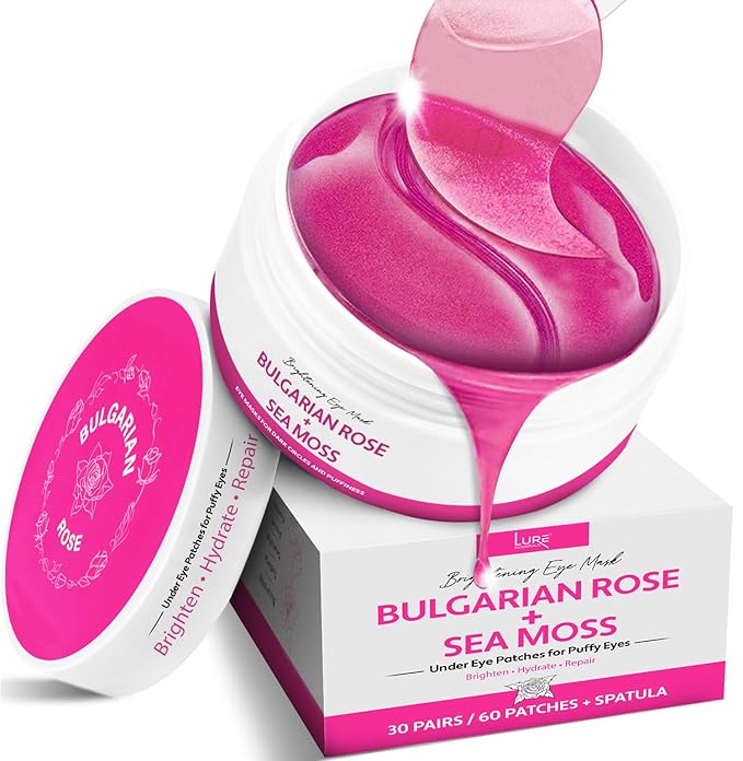 Under Eye Mask Under Eye Gels with Irish Sea Moss Bulgarian Rose and Hyaluronic Acid 60 Eye Gels (30 Pairs) Eye Masks for Men and Women-Velvo Beauty