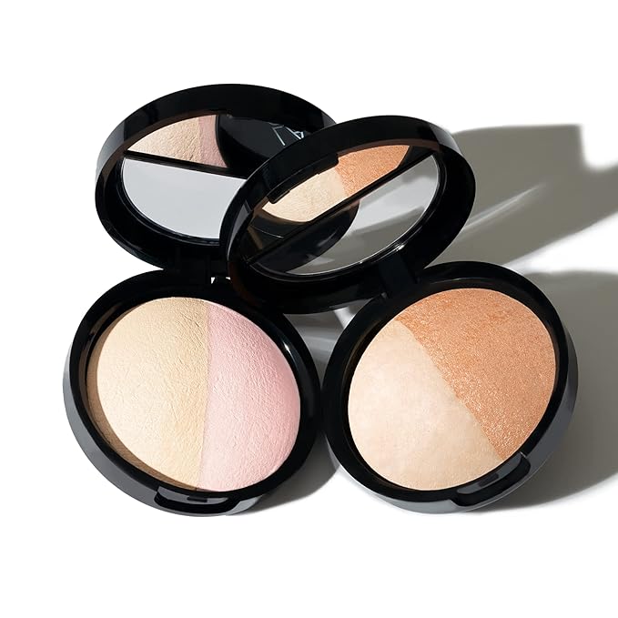 LAURA GELLER NEW YORK Baked Original Low Glow Illuminating Highlighter Duo, French Vanilla/Portofino-Velvo Beauty