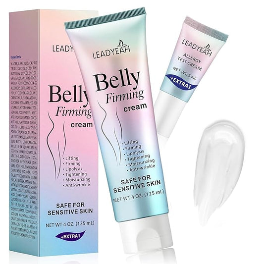 B Flat Belly Firming Cream - Moisturizing, Lifting, Firming for Stomach, Thighs and Butt, Body Lotion gift for Women and Men, 125 ML +5 ML-Velvo Beauty